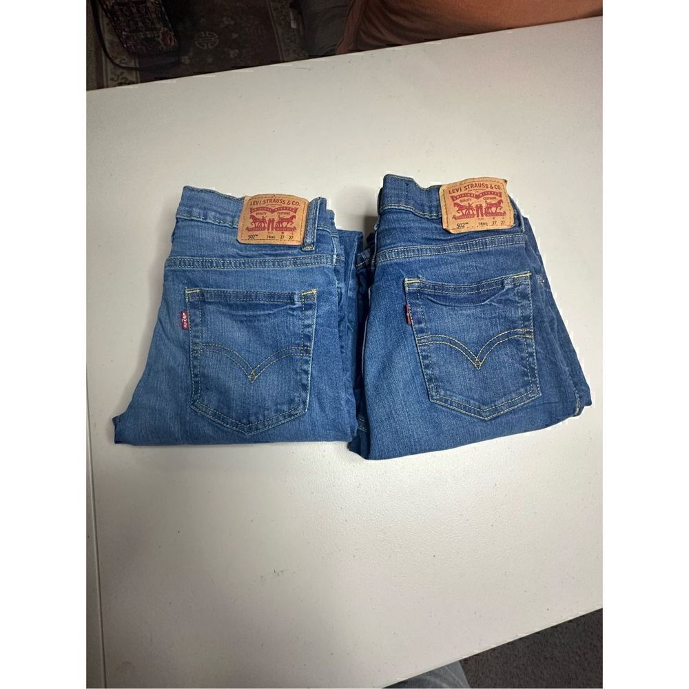 Levi Strauss & Co Kids Blue 502 Regular 2 Pair High-Rise Taper Jeans Size 14 27X
